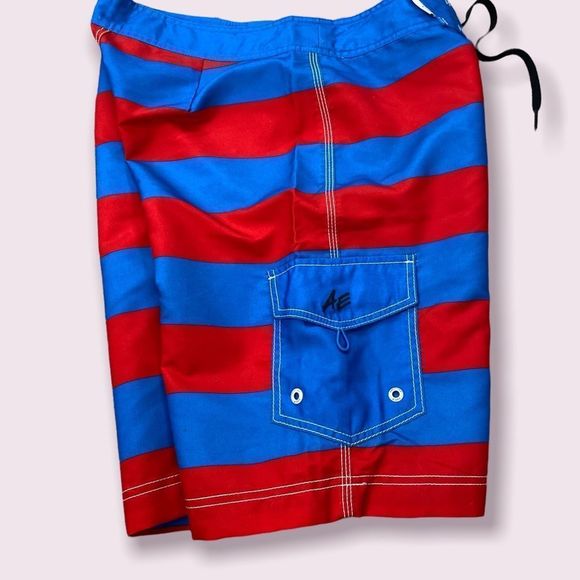 Red and Blue Striped American Eagle Outfitters Board Shorts - Size M - Picture 10 of 10